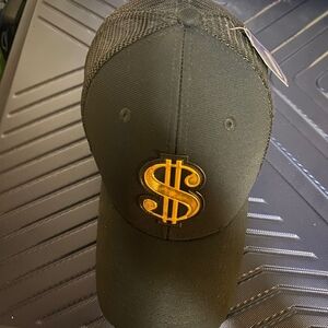 Black Cap with Gold Dollar Sign